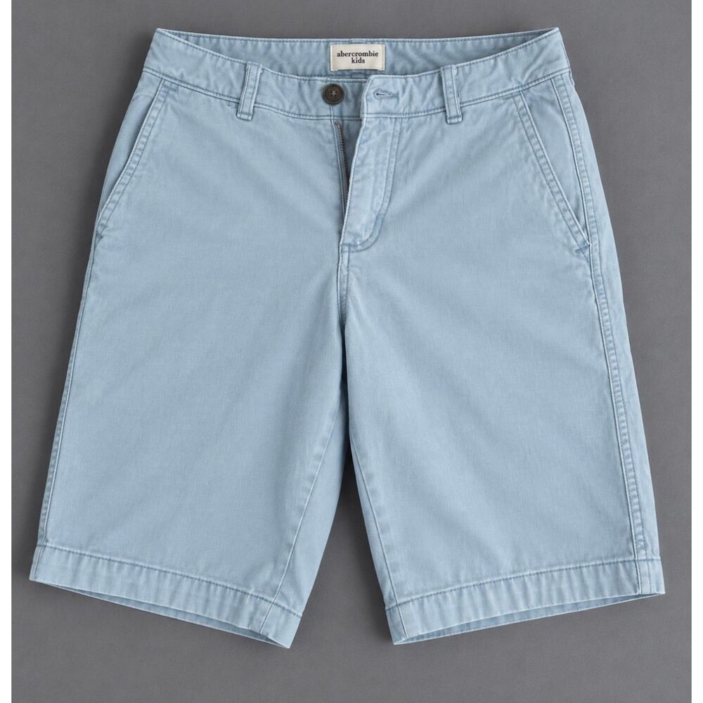 Abercrombie Kids Boys Chino Shorts Size 15/16 Light Blue Bermuda
